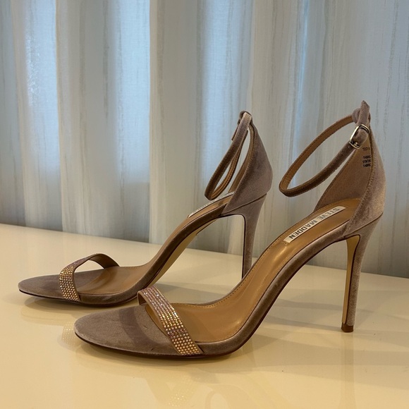 Elegant Steve Madden Sandal Womens Tecy Velvet Rhinestone Heeled Glam Event SZ11 - Picture 8 of 8